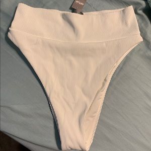 High rise robbed bikini bottom